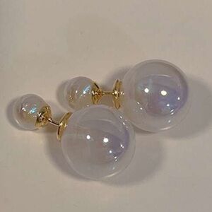 Exquisite French Style Mermaid Design Front Back Earrings With Faux Pearl
